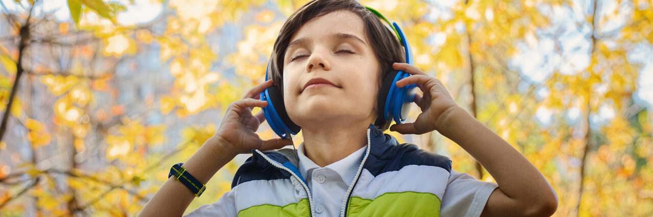 Young boy with headphones