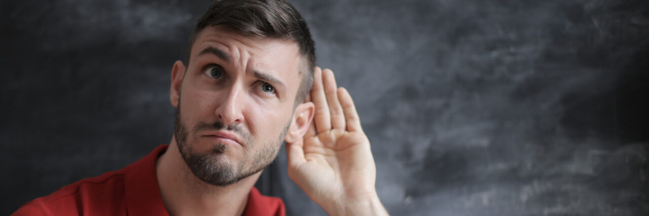 Adult man listening